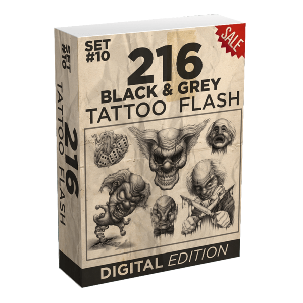 216 black and gray tattoo flash